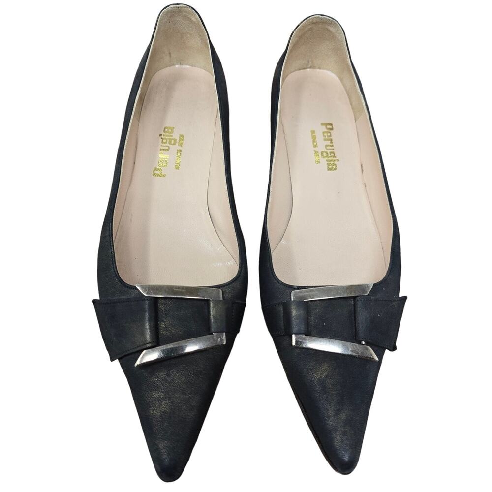 Perugia Buenos Aires Melchoe, Alice Leather 1.5" Wedge Womens 10